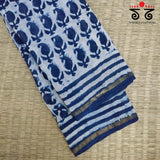 Handblock Print on Chanderi Silk Cotton Saree