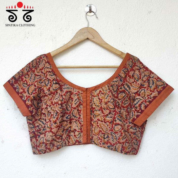 Kalamkari block printed - Embroidered blouse