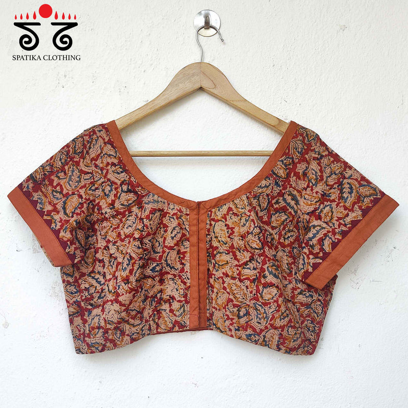 Kalamkari block printed - Embroidered blouse