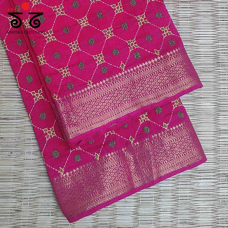 Banjara Handembroidery on Mangalagiri Cotton Blouse Fabric