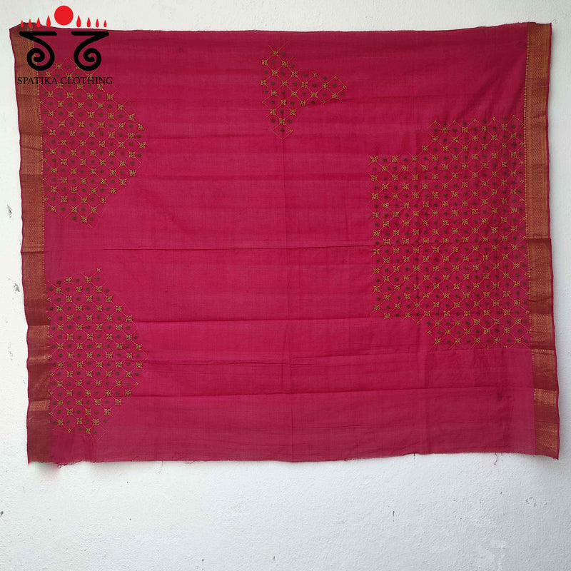 Banjara Handembroidery on Mangalagiri Cotton Blouse Fabric