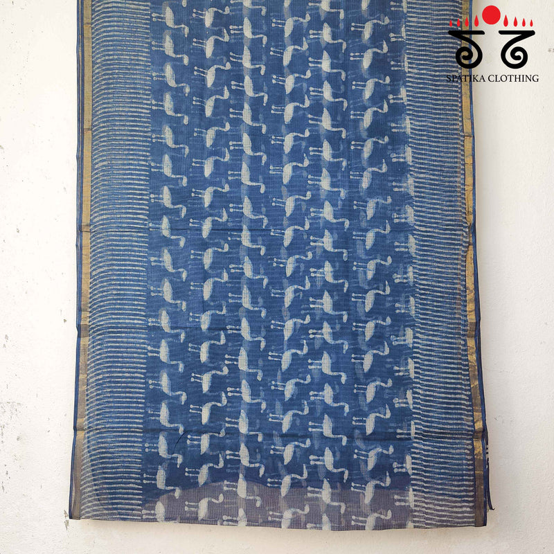 Akola Handblock Print on Kota Saree