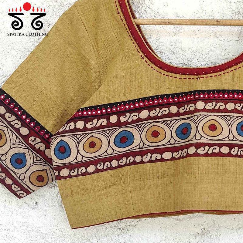 Boondh Pen Kalamkari - Hand Embroidered Blouse