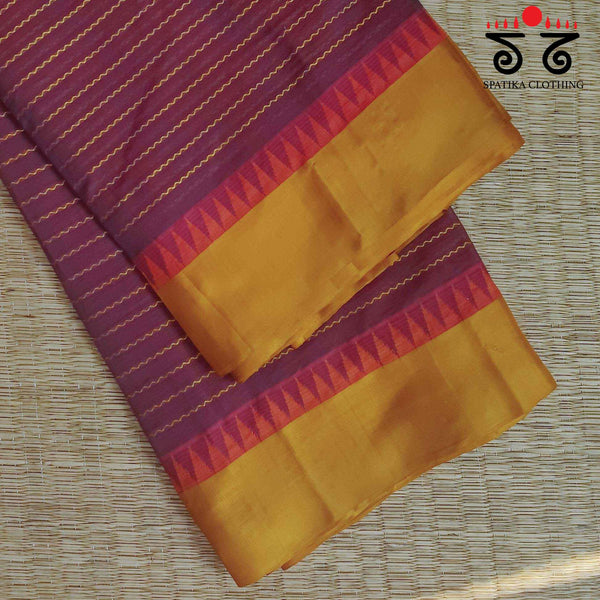 Korvai Kanchi Cotton - Handwoven Saree