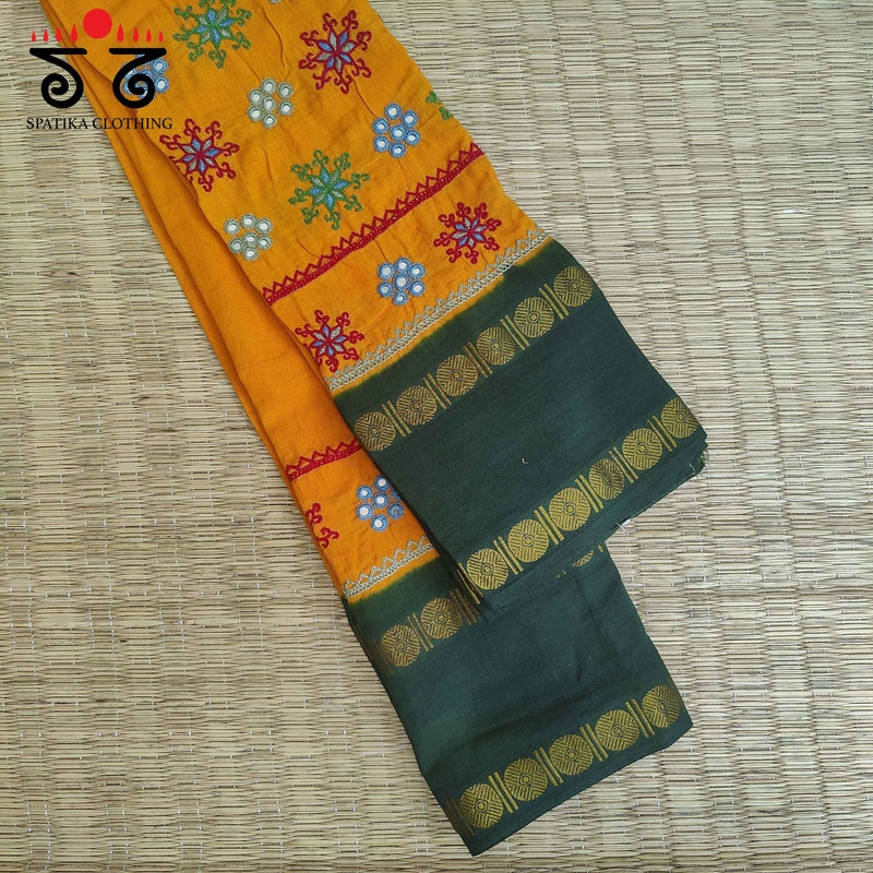 MADURAI SUNGUDI COTTON - BANJARA HAND EMBROIDERED BLOUSE FABRIC