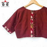 Pen Kalamkari Hand Embroidery Blouse