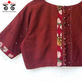 Pen Kalamkari Hand Embroidery Blouse