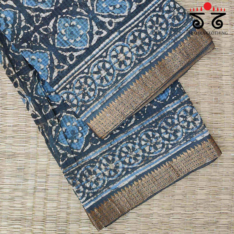 Bagru Handblock Print on Mangalagiri Saree