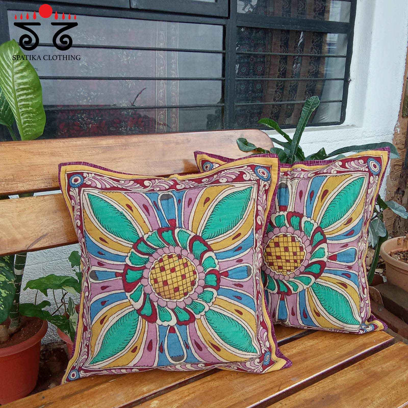 The Pen Kalamakari Cushion Cover