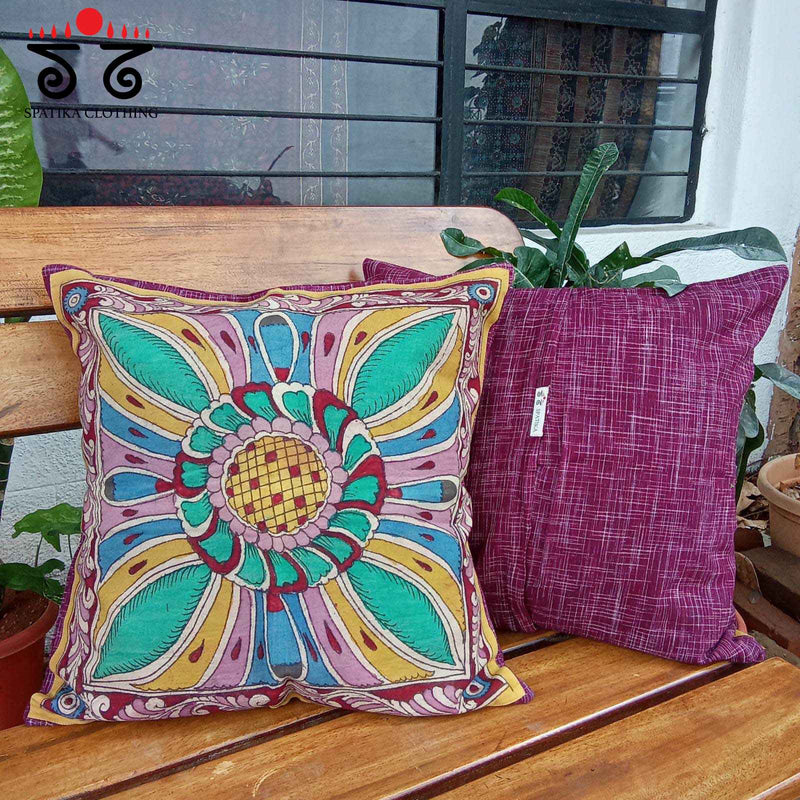 The Pen Kalamakari Cushion Cover