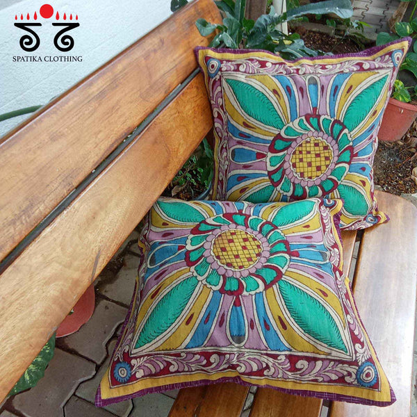 The Pen Kalamakari Cushion Cover