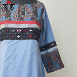 Indigo Patchwork - Hand Embroidered Kurta