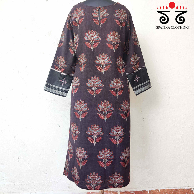 Ajrakh - Ilkal Hand Embroidered Kurta