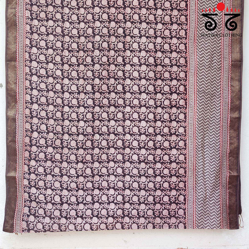 Bagh Handblock Print on Silk Cotton Saree