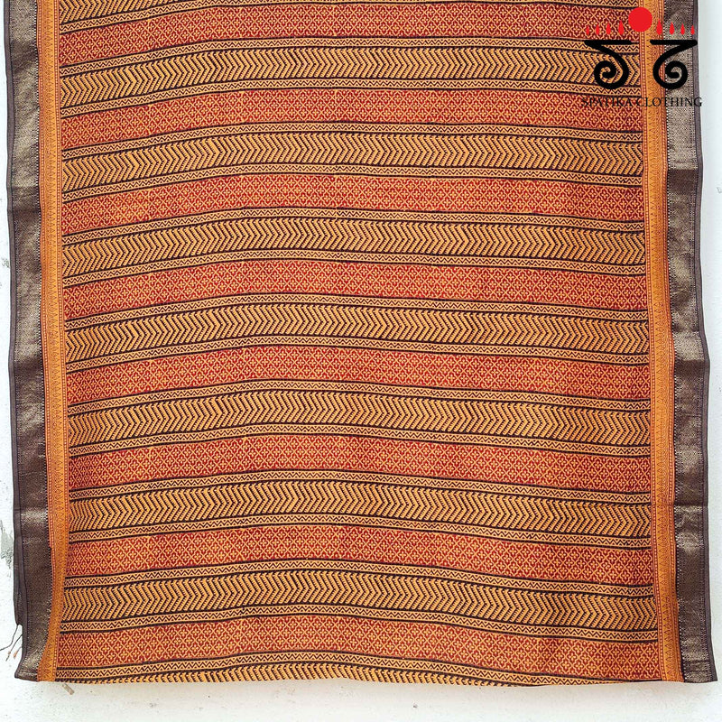 Bagh Handblock Print on Silk Cotton Saree