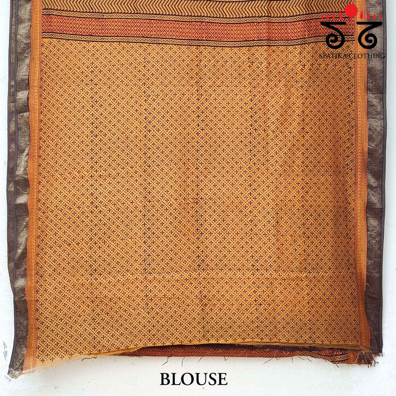 Bagh Handblock Print on Silk Cotton Saree