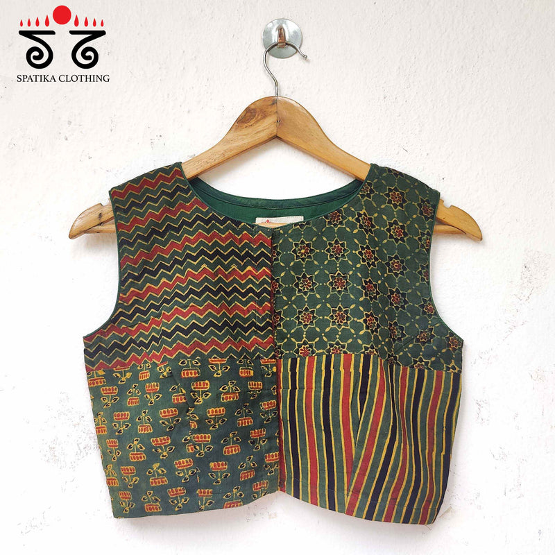 The Ajrakh Collage - Sleeveless Blouse