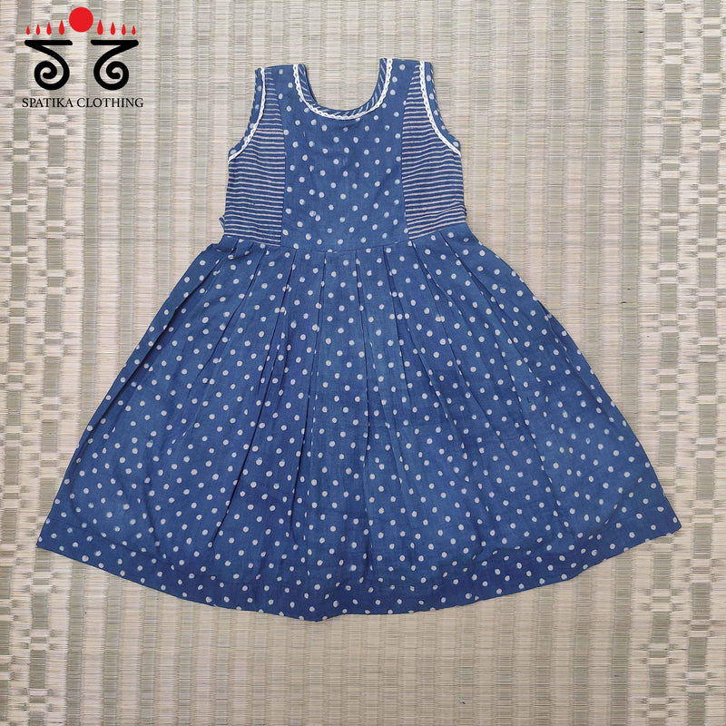 Ajrakh Handblock Printed - Kids Frock