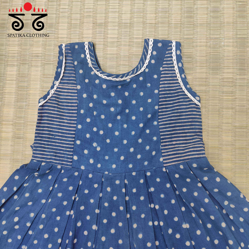 Ajrakh Handblock Printed - Kids Frock