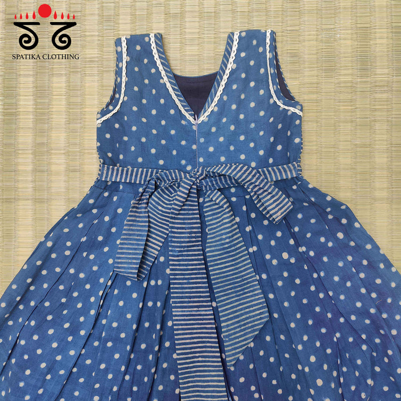 Ajrakh Handblock Printed - Kids Frock