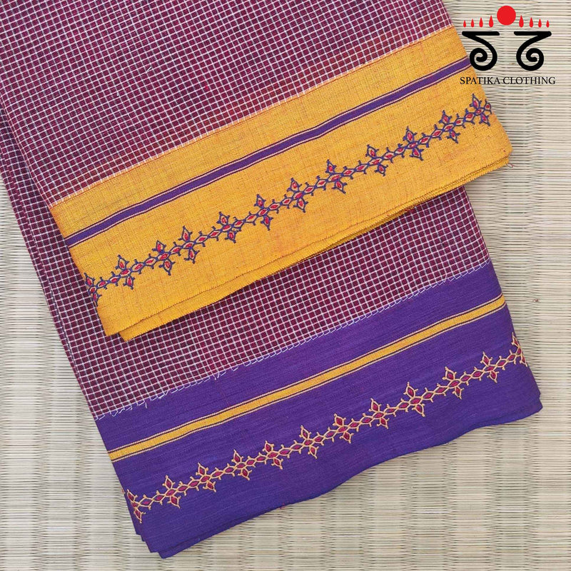 Banjara Handembroidery on Patteda Anchu Saree