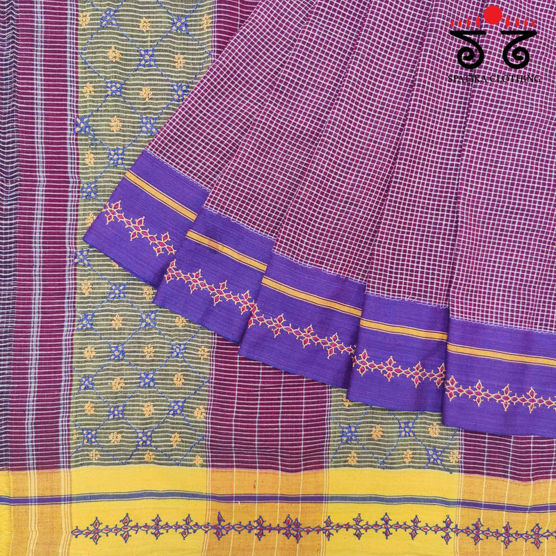 Banjara Handembroidery on Patteda Anchu Saree