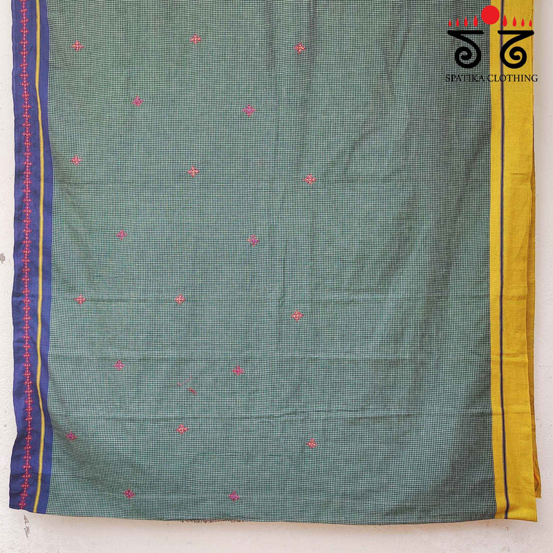 Banjara Handembroidery on Patteda Anchu Saree