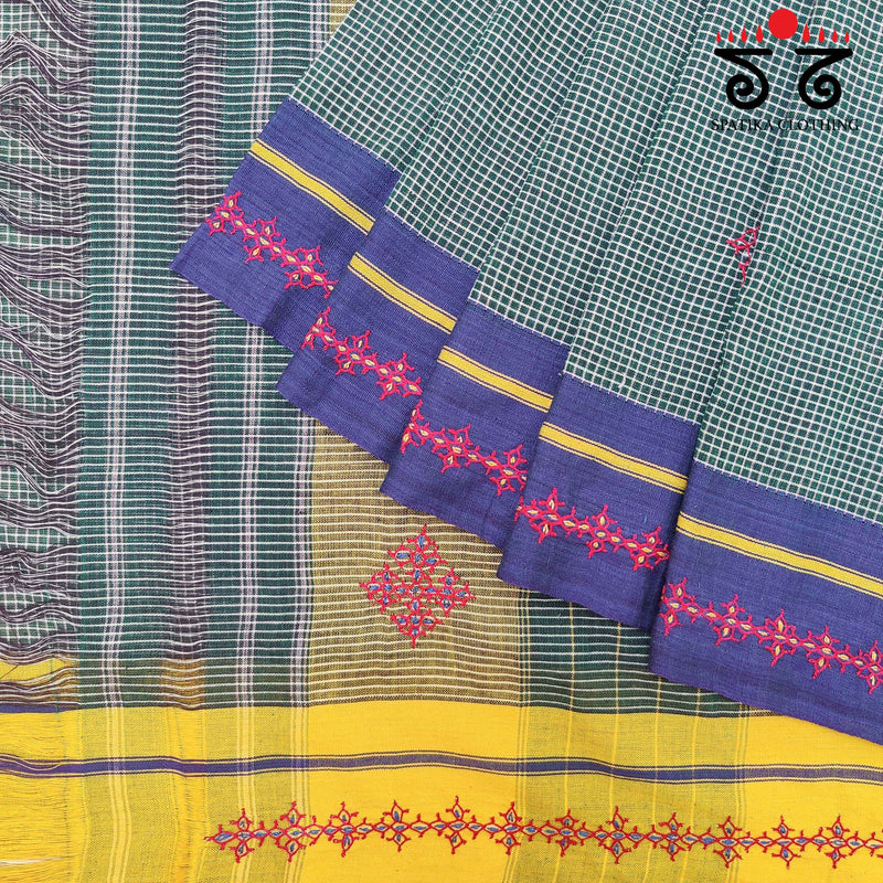 Banjara Handembroidery on Patteda Anchu Saree