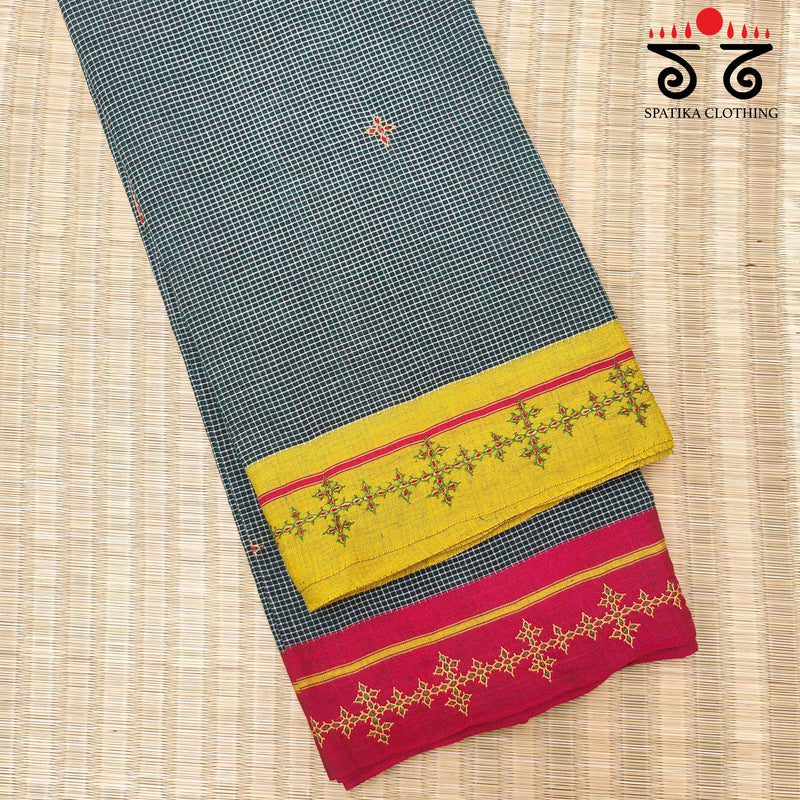 Banjara Handembroidery on Patteda Anchu Saree