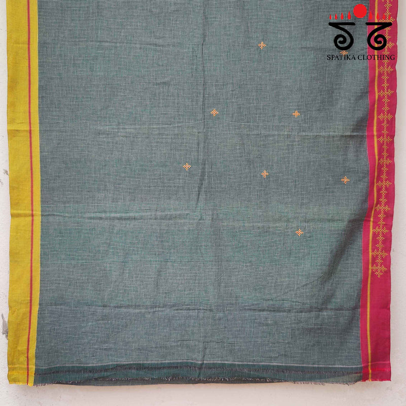 Banjara Handembroidery on Patteda Anchu Saree