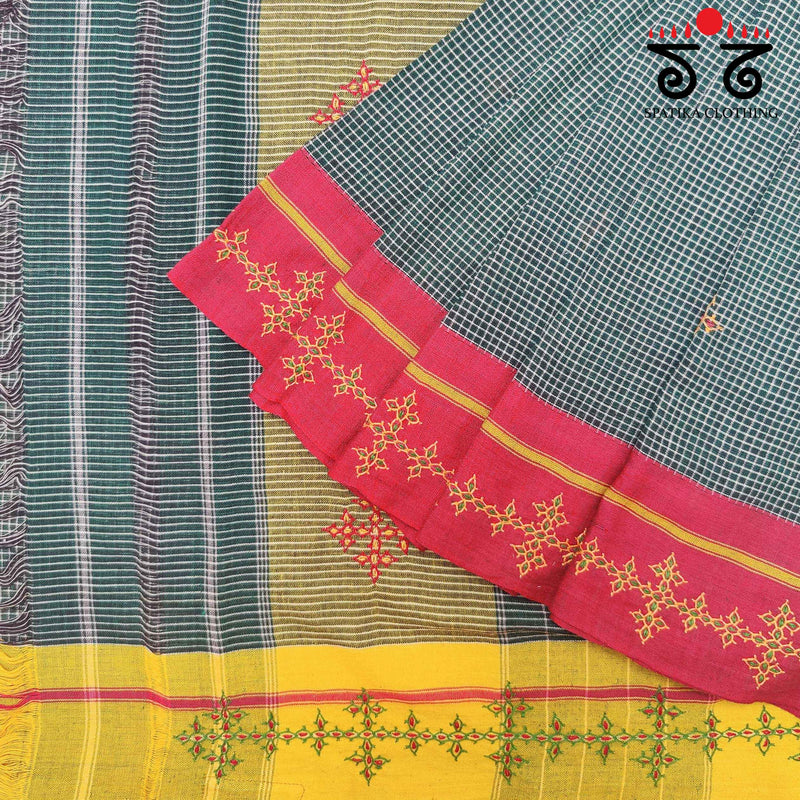 Banjara Handembroidery on Patteda Anchu Saree