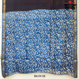 Bagru Handblock Print on Maheshwari Silk Cotton Saree