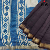 Bagru Handblock Print on Maheshwari Silk Cotton Saree