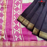 Bagru Handblock Print on Maheshwari Silk Cotton Saree