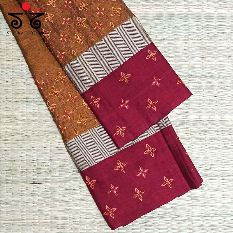 Banjara Handembroidery on Handwoven Cotton Blouse Fabric