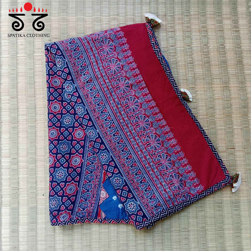 Bandhani - Ajrakh Handwoven Cotton Dupatta