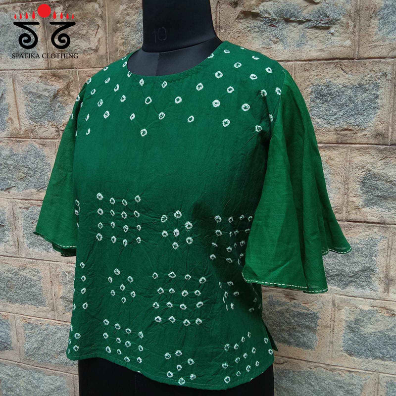 Hand - Embroidered Bandhani Top