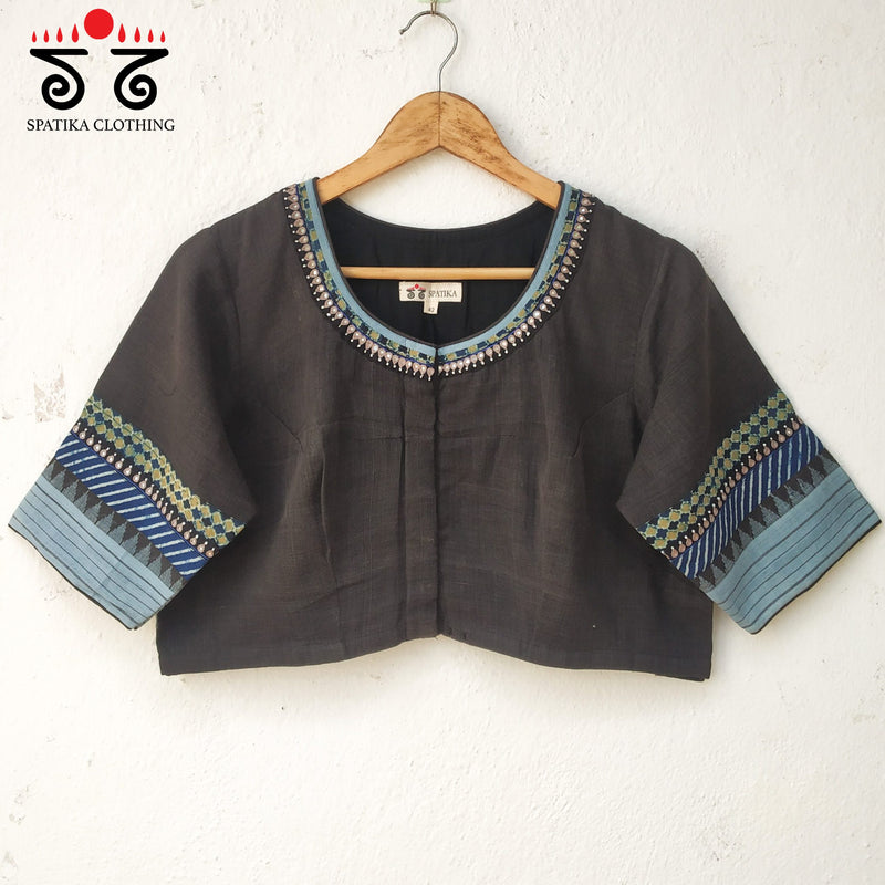 The Ponduru - Indigo Patchwork Blouse