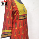 Ajrakh - Inlay Hand Embroidered Kurta