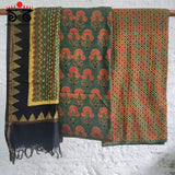 Ajrakh Handblock Print Fabric Set of 3