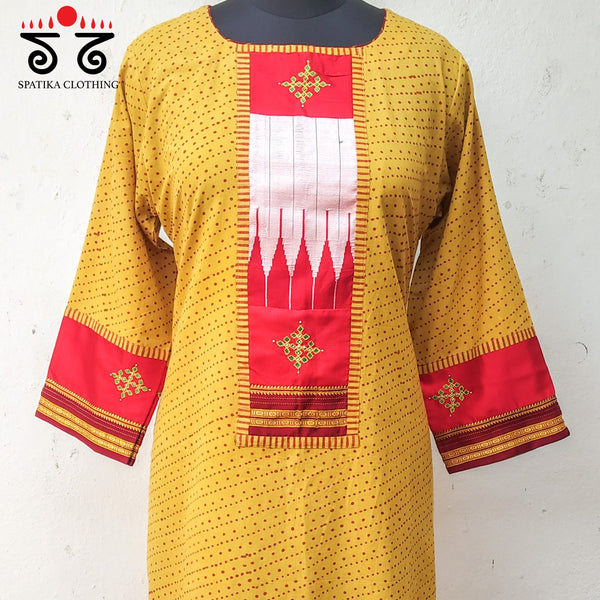 Ajrakh - Ilkal Hand Embroidered Kurta