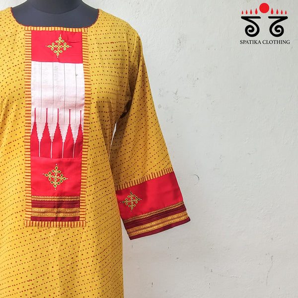 Ajrakh - Ilkal Hand Embroidered Kurta