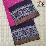 Ajrakh - Bandhani on Mangalagiri Cotton Saree