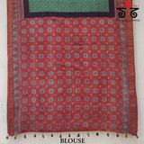 Ajrakh - Bandhani on Mangalagiri Cotton Saree