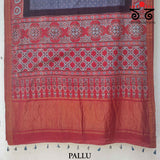 Ajrakh - Bandhani on Mangalagiri Cotton Saree