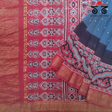 Ajrakh - Bandhani on Mangalagiri Cotton Saree