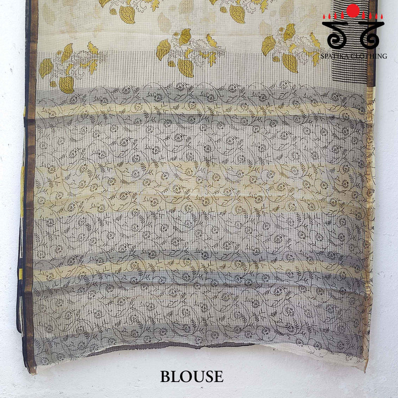 Bagru Handblock Print on Kota Saree