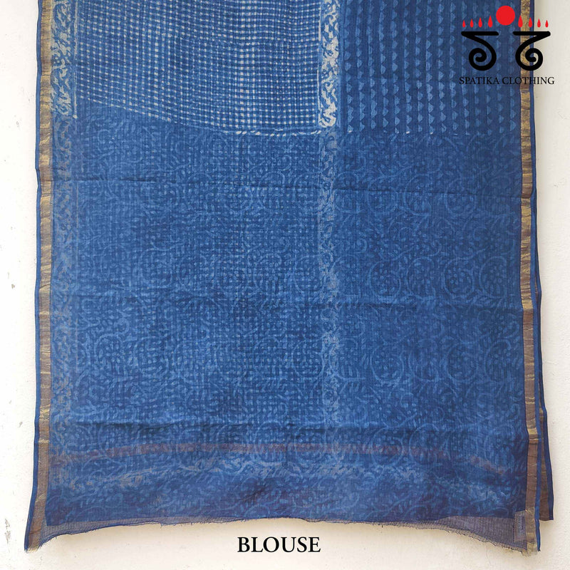 Bagru Handblock Print on Kota Saree