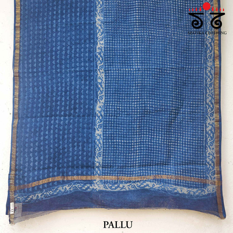 Bagru Handblock Print on Kota Saree