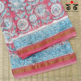 Handblock Print on Chanderi Silk Cotton Saree